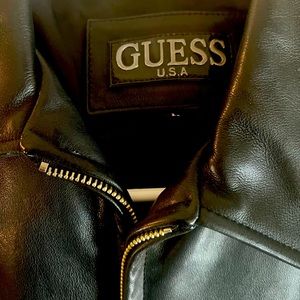 Vintage Genuine Leather Guess Bomber Jacket